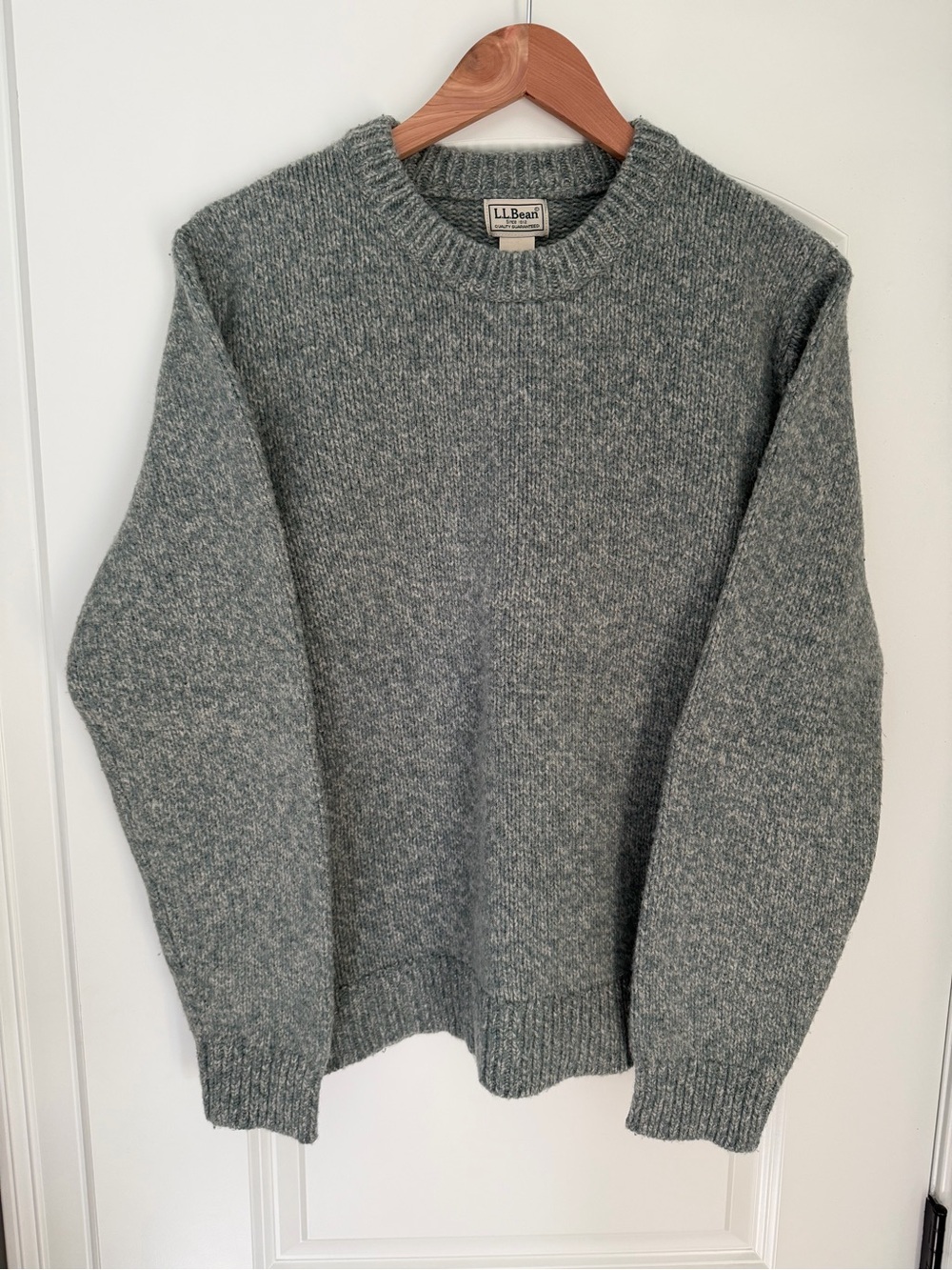 L.L. Bean Men's Marled Green Crewneck Sweater